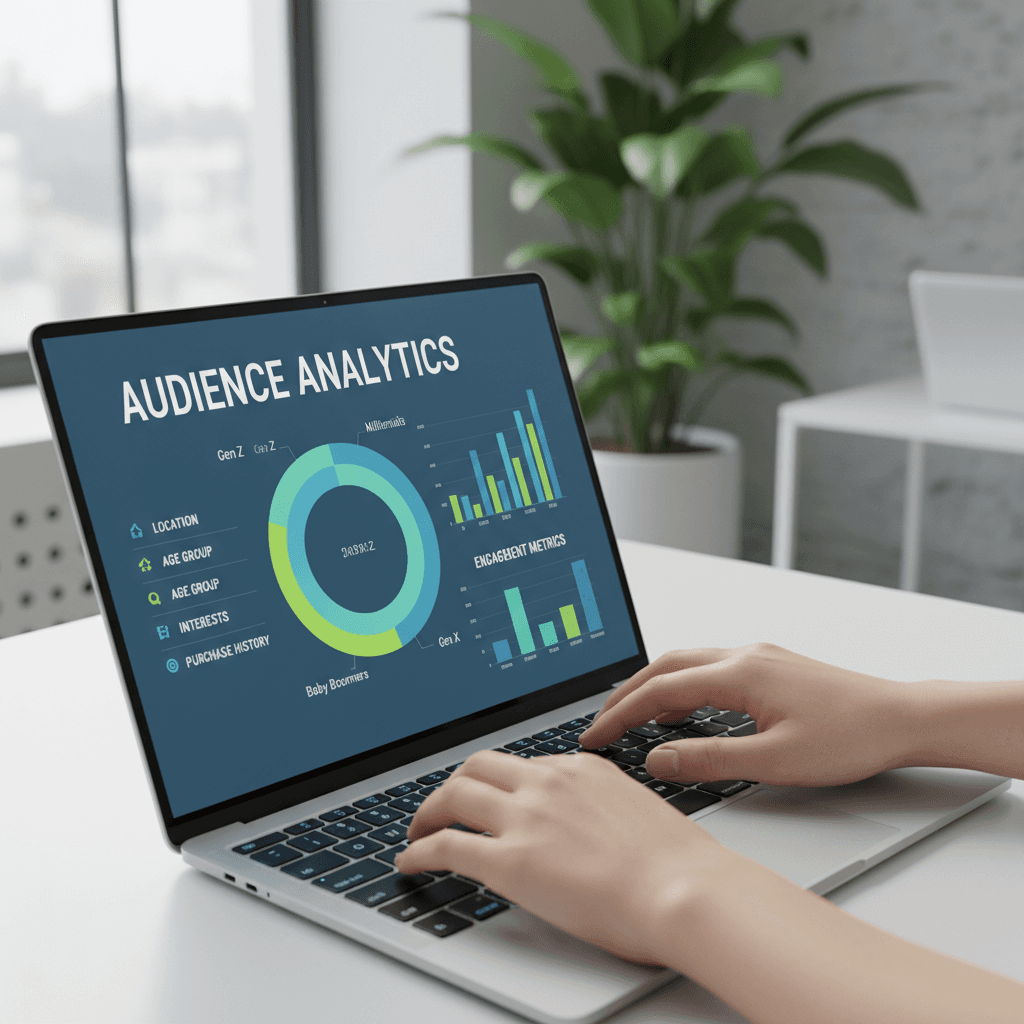 Audience targeting dashboard on laptop